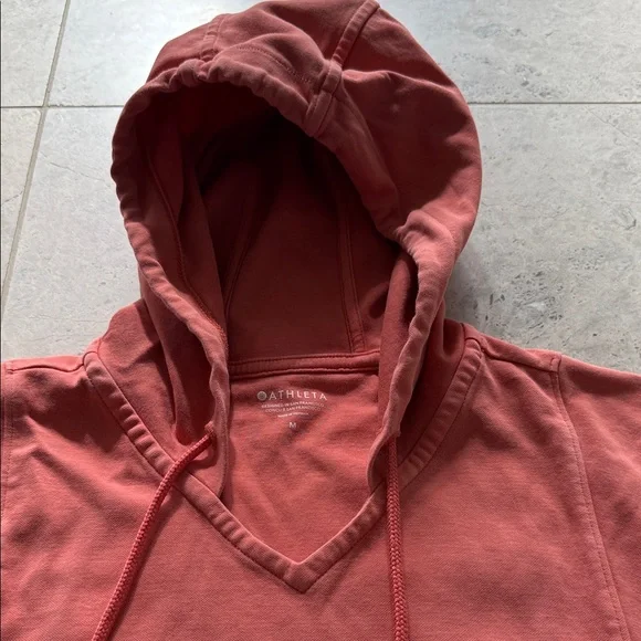 Athleta Women’s Warm Coral V Neck Hoodie - Picture 3 of 12